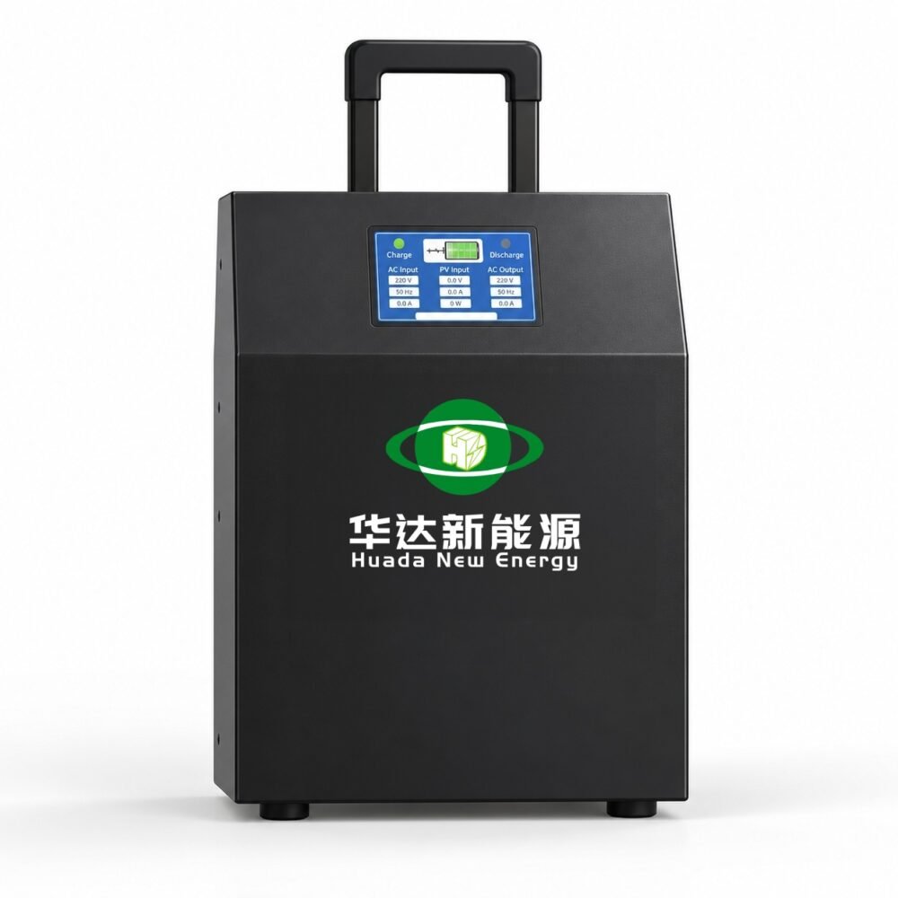 2500W portable power station with trolley wheels and telescopic handle