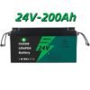 Huda 24V 200Ah LiFePO4电池，高容量铅酸替代锂电池，适用于太阳能房车离网储能