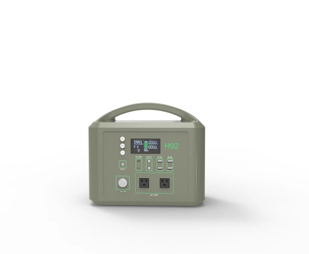 H92 1000W portable power station with LCD display and carry handle