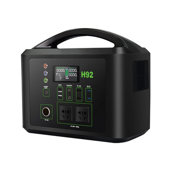 H92 1000W portable power station with LCD display and carry handle