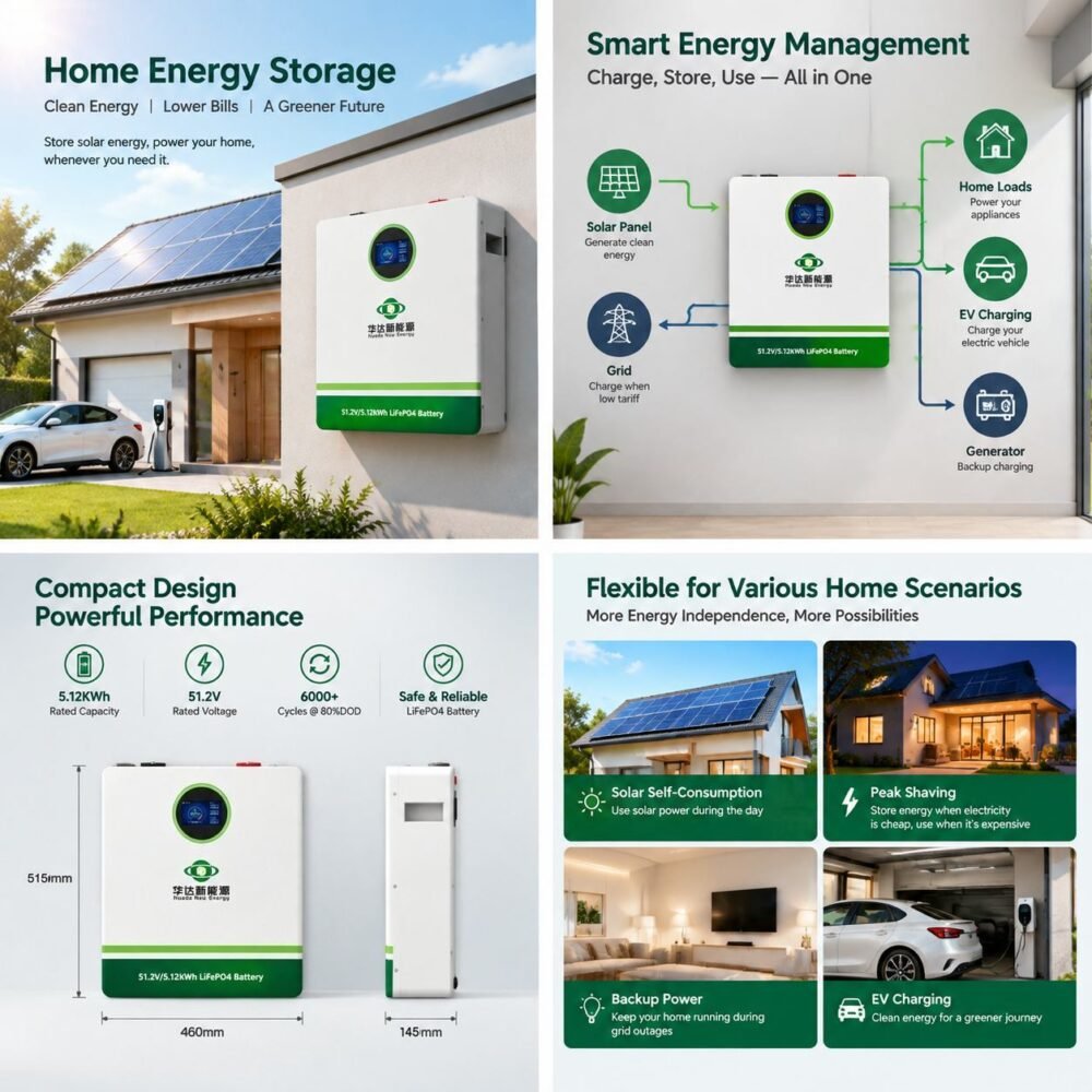 Stromspeicherwand - Home Battery Faire | Skalierbar 5-80kWh, 6500+ Zyklen
