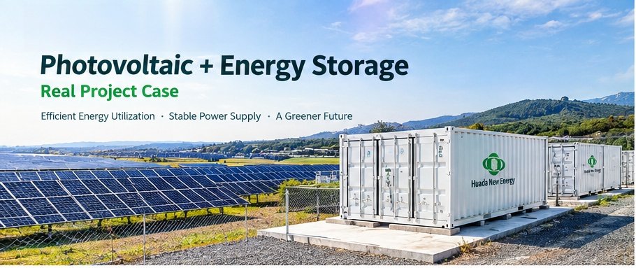 Infografía del sistema de almacenamiento de energía en contenedor Huda de 1MWh, diagrama de integración del sistema, ventajas del producto e introducción de aplicaciones.